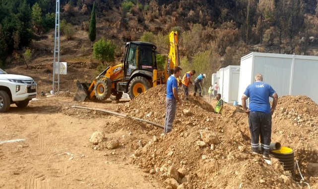 Konteyner evlerin alt yapı çalışmaları tamamlandı