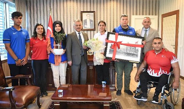 Şampiyonlardan Vali Yazıcı'ya ziyaret