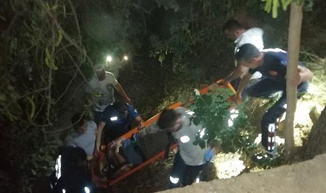 Ağaca takılı şemsiyeyi almak isterken düştü
