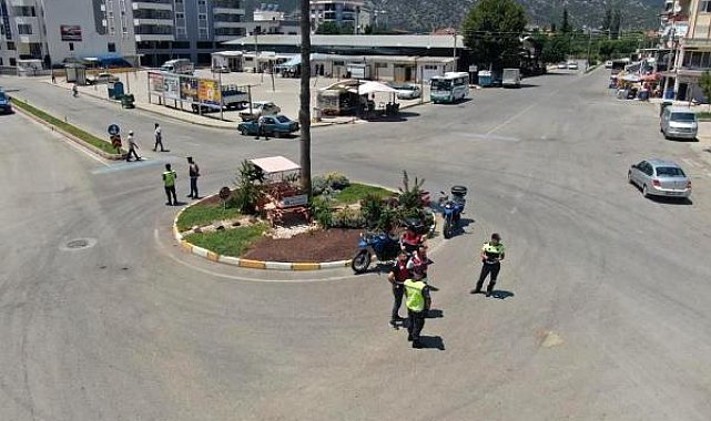 Jandarmadan drone destekli motosiklet denetimi