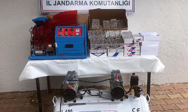 Kaçak sigara üretimine jandarma baskını