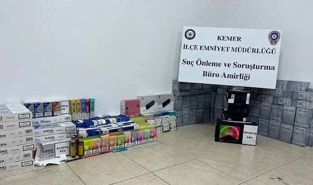 Kemer Polisi'nden kaçak sigara ve uyuşturucu operasyonu