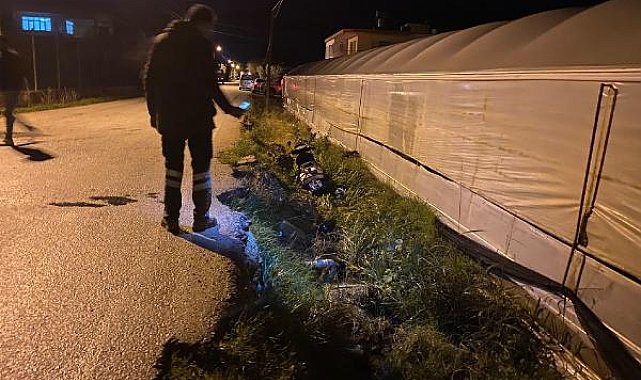 Şarampole düşen motosikletin sürücüsü yaralandı