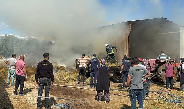Besihanede çıkan yangını itfaiye söndürdü