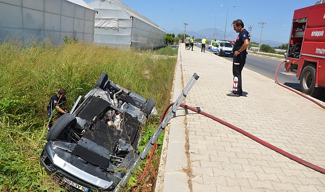 Otomobil şarampole devrildi: 3 yaralı