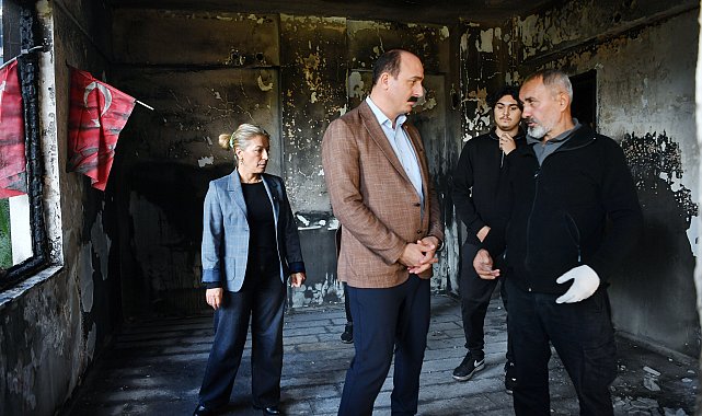 Başkan Kotan, evi yanan aileyi ziyaret etti