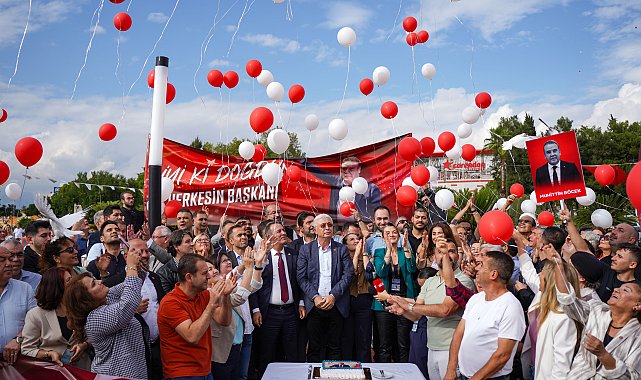Böcek'e balonlu, güvercinli doğum günü kutlaması