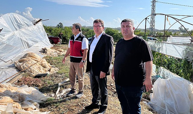 Yağmur ve rüzgardan zarar gören seralarda hasar tespiti
