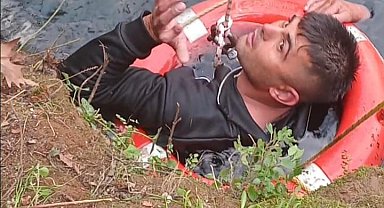 Düden Çayı'na düşen genç, can simidiyle kurtarıldı