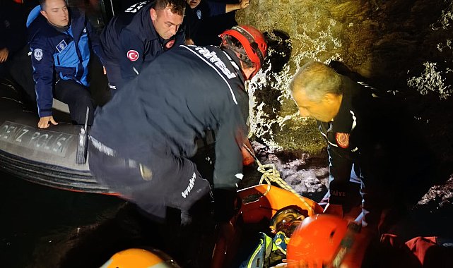 Falezlerden düştü, itfaiye ve AFAD kurtardı