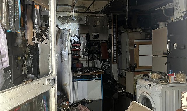 Tamirhanede yangın hasara neden oldu