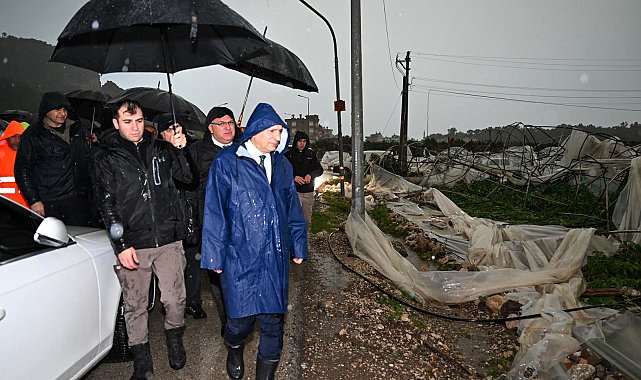 Vali Şahin, Demre ve Kumluca'da zarar gören alanları yerinde inceledi