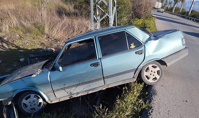 Otomobil şarampole düştü, sürücü yaralandı