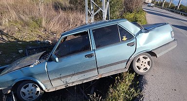 Otomobil şarampole düştü, sürücü yaralandı