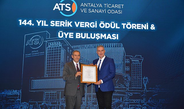 ATSO'nun 144'üncü yılı kapsamında Serik'te vergi ödül töreni düzenlendi