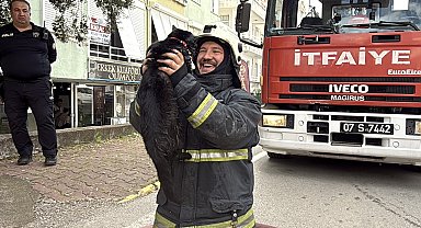 Kalp masajıyla kediyi yaşama bağlayan itfaiye erinin mutluluğu