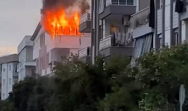 Teras katta korkutan yangın