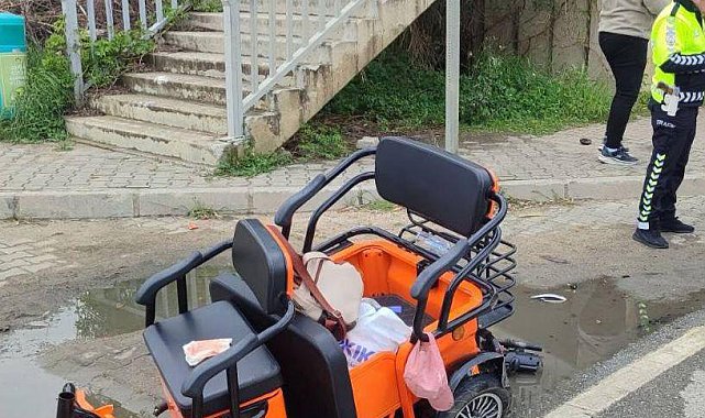 Vinçle çarpışan 3 tekerlekli motosikletin sürücüsü öldü