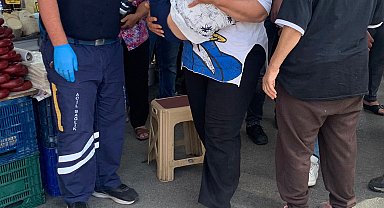 4 yaşındaki Ömer'e pazarda yorgun mermi isabet etti
