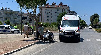 Motosikletten düşen sürücü yaralandı