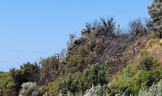 Zirai alan yangını helikopter desteğiyle söndürüldü